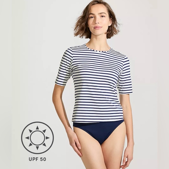 Women's SunShade UPF 50 Elbow Sleeve Rash Guard Swim (or not) Tee - Picture 2 of 9